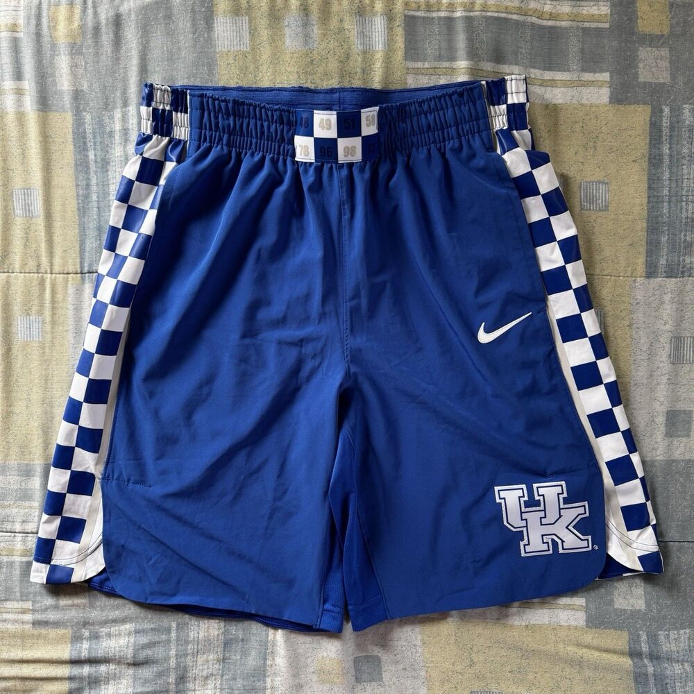 Nike Kentucky Wildcats Blue White Checker Men's Athletic Shorts Sz XL